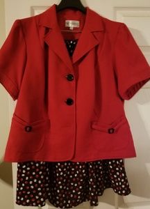 Red and polka dot 2 pc outfit